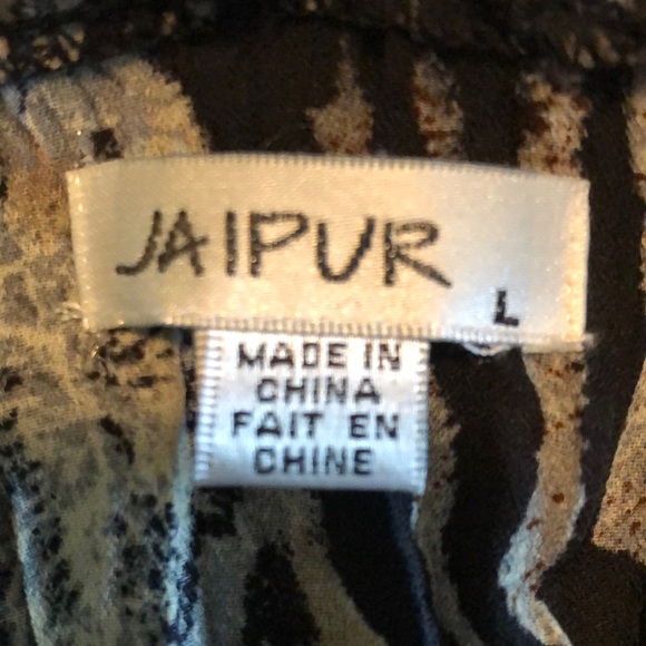 Jaipur Short Sleeve Blouse Ruffle Front Size Large - Picture 2 of 4